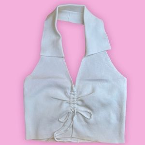 White Halter Top